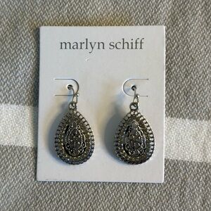 Anthropologie Marlyn Schiff Silver Teardrop Earrings NWT